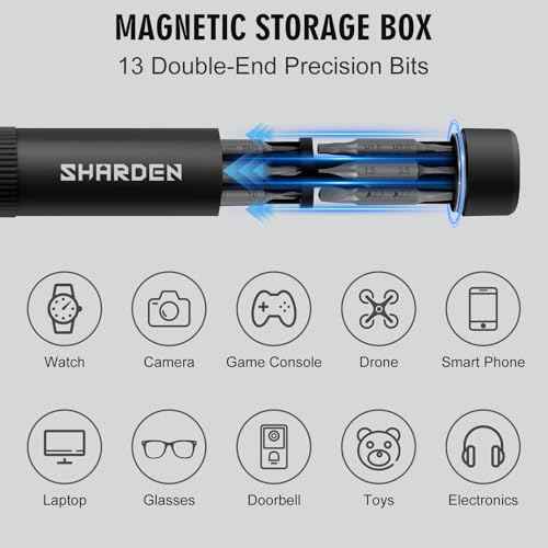 Sharden 27-in-1 Precision Screwdriver Set Multi Bit Small Screwdriver Magnetic Mini Screwdriver Set Pen Style Manual Repair Tool Kit For Eyeglass, Watch, Computer, Jewelers, Laptop, Electronics, Phone