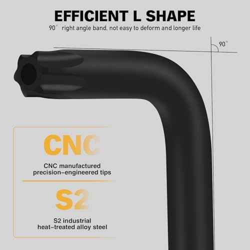 ELEAD 11-Piece Torx Star Allen Wrench Set with Extension Bar, Long Arm Torx Key Set T10-T50, Heat-Treated S2 Steel