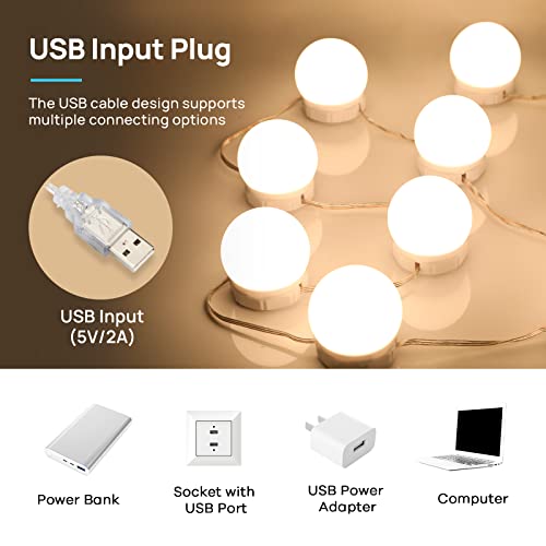 Consciot LED Vanity Lights for Mirror - Hollywood Style 10 Dimmable Bulbs, White Variant