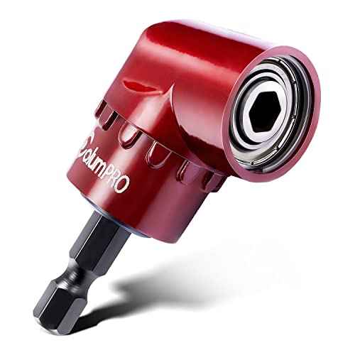 1/4 Inch 105 Degree Right Angle Driver Adapter Hex Shank Power Screwdriver,Quick Change Drive and Magnetic Bit Socket Right Angle Drill Attachment Adapter