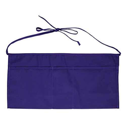 Iconikal 3-Pocket Waiter Watress Waist Serving Apron, Purple, 5-Pack