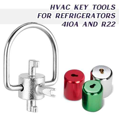 Hvac Locking Cap Key for Refrigerant, 3-in-1 Multi Hvac Key Tool for Hvac 410A & R22 Installation and Removal, Hvac Key Tool Universal Locking Cap Key for Refrigerant