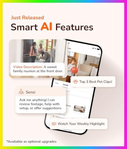 SensForge Wired 2.5K Indoor Pan-Tilt Security Camera with 64GB SD Card, 360° Coverage, AI Human & Pet Detection, Two-Way Audio, No Subscription, White