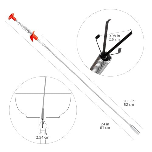 Drain Clog Remover Tool Set - 6 Pack with Plastic & Stainless Steel Snakes for Toilet, Kitchen & Bathroom Drain Cleaning