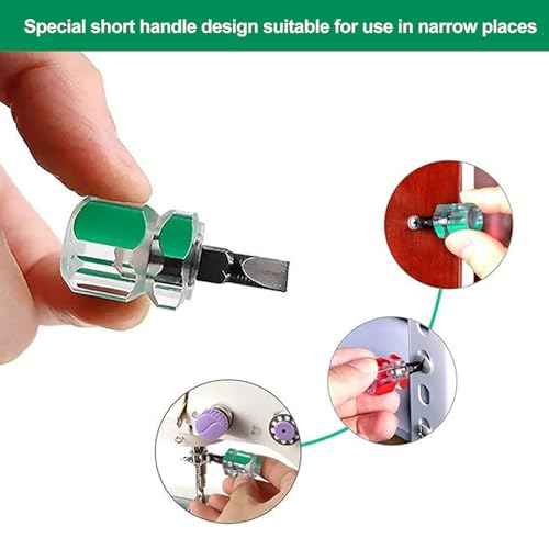 7-Piece Mini Flathead Screwdriver Set, Ultra Short Screwdrivers, Sewing Machine Repair Tools