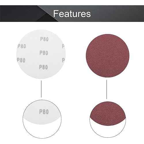 Utoolmart 6-inch PSA Sanding Discs, 5 Each of 80/100/120/180/240/400 Grit, Aluminum Oxide Self Stick Adhesive Round Shape Sandpaper for Random Orbital Sander Wood Metal Auto Dry Polishing, 30 Pcs