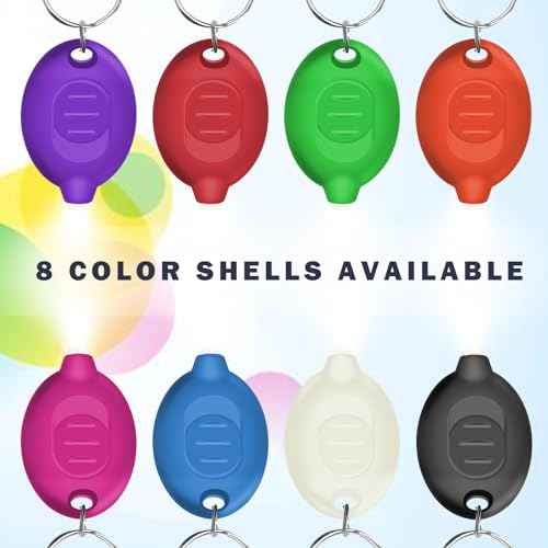 Mini LED Keychain Flashlight, Ultra Bright Tiny Flashlight, Small Keychain Flashlight White Light, Micro Pocket Key Ring LED Flashlight for Emergency Lighting - Multicolor Shell (8PCS)