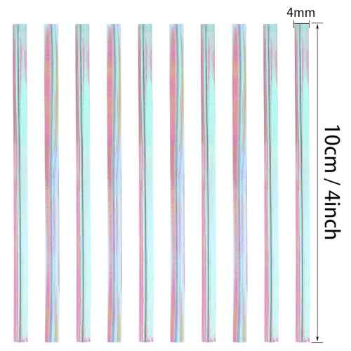 Mini Skater 4" Metallic Twist Ties Foil Bread Ties for Packaging Candy Goodies Cookies Gift Cellophane Treat Bags Christmas Wedding Party Favor Supplies,500Pcs (Iridescent)