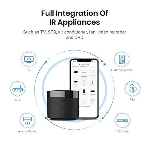 BroadLink RM4 Mini IR Smart Home Hub with Sensor Cable - Universal Remote Control