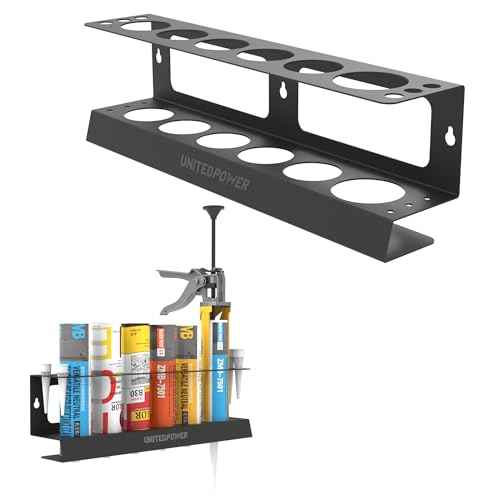 UNITEDPOWER Caulking Gun Holder, Wall Mount Hand Caulking Gun Storage Rack, Caulk Tube Organizer for Workshop, Shop, Garage