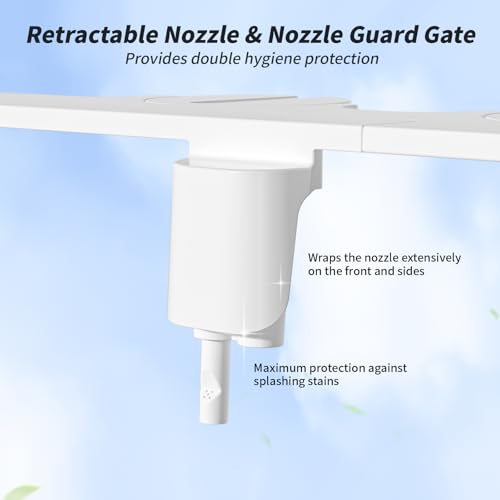 SAMODRA Non-Electric Bidet Attachment for Toilet - Self-Cleaning Dual Nozzle, Adjustable Pressure, Fits Most Toilets, Classic Black/Silver