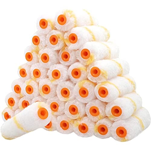 Juvale Mini Foam Paint Roller Covers - 36-Pack, 4-Inch - Foam Roller Brush Refills & Sleeves for Smooth, Even Coverage - Bulk Paint Set for Trim & Detail