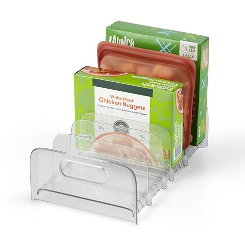 YouCopia FreezeUp Freezer Rack 12" with Adjustable Dividers & Handles – BPA-Free, Clear