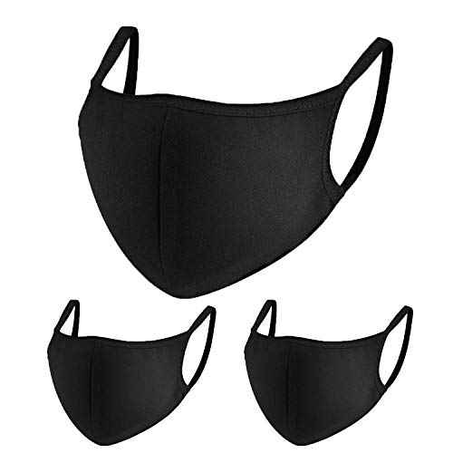 CMTK Unisex Anti Dust Face Mouth Mask Black Cloth Cotton Face Mask Washable Reusable - Protection from Dust Pollen Pet Dander