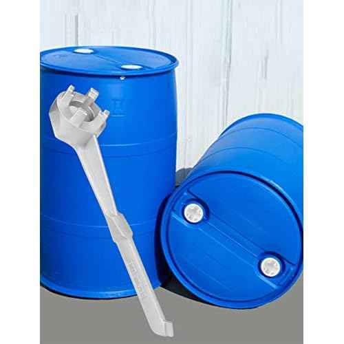 Mellbree Bung Wrench, 55 Gallon Drum Wrench Barrel Drum Opener Tool for Opening 10 15 20 30 50 55 Gallon Drum, Fits 2 in and 3/4 in Bung Plug Bung Caps