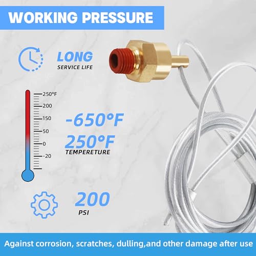 1/4¡± Air Tank Drain Valve Plug with 60¡± Cable, Dazakoot Replace Air Compressor Drain Valve Cable For Semi Trucks - 2pcs