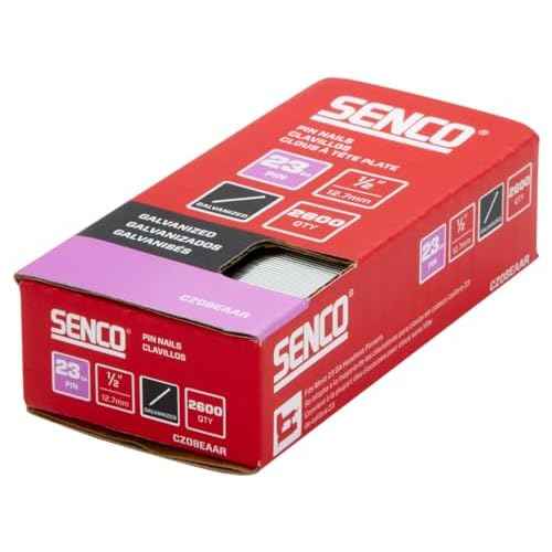 SENCO CZ08EAAR 1/2" 23 Gauge Pin Nails, Galvanized Finish 2,600 Count Pack