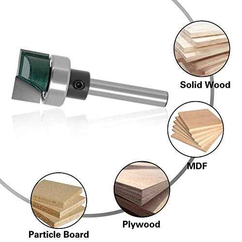 Yakamoz 1/4 Inch Shank Flush Trim Plunge Template Router Bit with Ball Bearing Hinge Mortising Router Bit Cutter Woodworking Tool, 3/4" Cutting Diameter