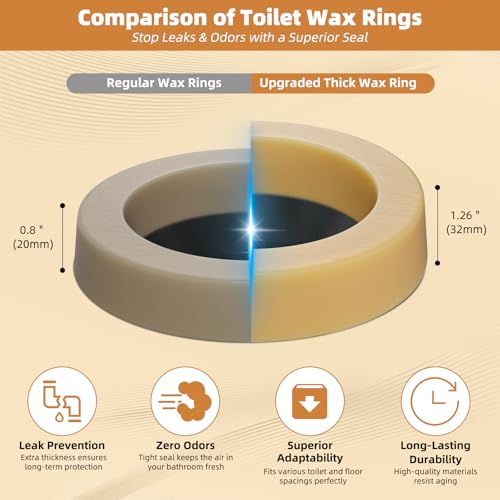 Hibbent Extra Thick Toilet Wax Ring Replacement Kit for 3/4-Inch Flanges