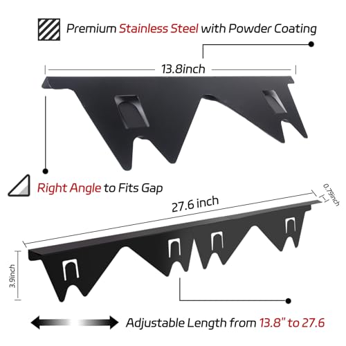 ACPULSE Black Stainless Steel Stove Gap Covers (2 Pack) Adjustable 13.8-27.6 in