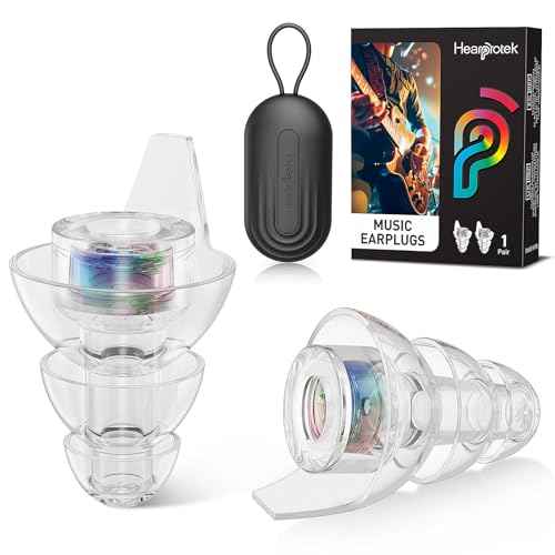 Hearprotek Hi-Fi Spirit Concert Ear Plugs, High Fidelity Silicone Music Earplugs for Concerts, Noise Reduction, Hearing Protection, Motorcycle, Musicians, Rave, Dj, Tinnitus Relief (Medium Size)