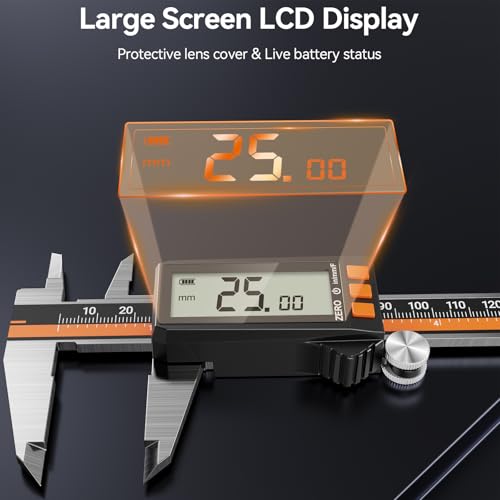 Preciva Digital Caliper 6", Rechargeable Stainless Steel Micrometer