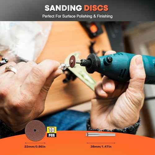 DIYSELF 54pcs Rotary Tool Cutting Discs Set, HSS Circular Saw Blades, 545 Diamond Cutting Wheels, Resin Cutting Discs, Sanding Discs, Rotary tool accessories for Cutting Wood Plastic Stone Glass Metal