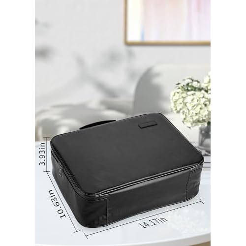 Fireproof Document Box with Lock,Waterproof Document Organizer with Zipper,Heat Insulated Accordion File Organizer,Portable File Box for Important Documents,Files,13 Pockets