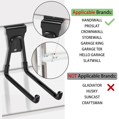 Klasit Black Slatwall Hooks 20-Pack - Durable Garage & Home Organization