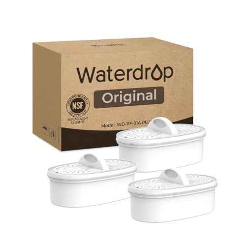 [Original] Waterdrop Filter Replacement for All Waterdrop Pitcher Filtration System, WD-PF-01A Plus, Reduces PFAS, PFOA/PFOS, Chlorine, Last Up to 3 Months or 200 Gallons (Pack of 3)