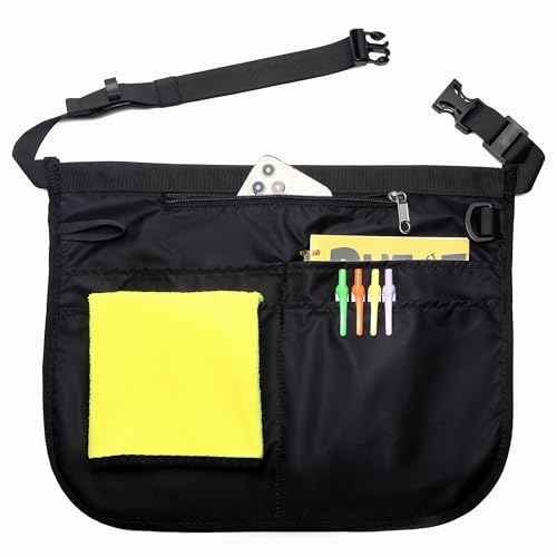 Waterproof Server Apron for Women with 5 Pockets,Quickly Put on and Take off Waitress Aprons,Work Apron for Bartender Barista