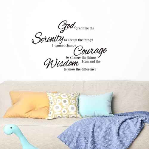 SUPERDANT Bible Verse Wall Sticker Serenity Prayer Wall Decals Inspirational Quotes Peel and Stick Large Vinyl Art Decor for Home Living Room Bedroom TV Background Christian Decoration