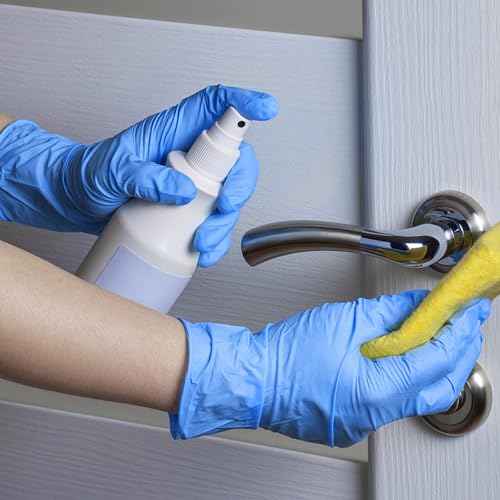 SereneLife Large Size Nitrile Disposable Latex & Powder Free Gloves - Great for Kitchens, Food Handling & Cleaning Supplies - Soft & Comfortable fit - Vinyl & Nitrile blend - 100 Pack