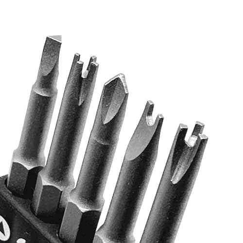 Special Shaped Screwdriver Insert Bits Set in 5 Different Shapes U-Shape, Y-Type, Triangle, Inner Cross, 3-Points