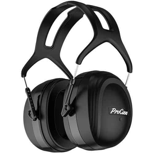 ProCase Extra Large SNR 37dB Noise Cancelling Headphones, NRR 30dB Hearing Protection Ear Muffs for Adults Noise Reduction, Wide Size Adjustment and Comfortable -Black