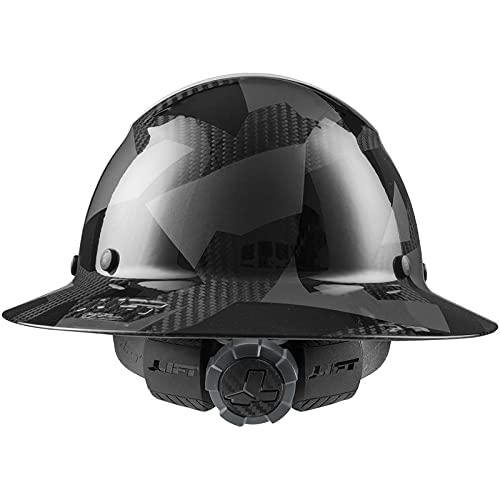 LIFT SAFETY DAX Carbon Fiber Full Brim Hard Hat | Lightweight, Impact-Resistant Construction | Premium 6-Point Suspension for All-Day Comfort | Black Camo