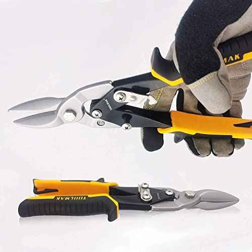 Aviation Snips 10-inch Straight Cut,Chrome Vanadium Steel,Comfortable Grip,Suitable For Electrician Maintenance, Aluminum Cutting, Metal Cutter Tools