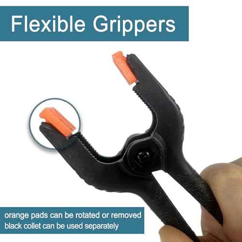 8 Pack 6 Inch Plastic Spring Clamps, Big Clips Heavy Duty, Large Spring Clamps for Woodworking, Backdrop Stand, Crafts, Photography, Banner, Balloon Arch Garland Clips, Strong Clamp with Soft Tips