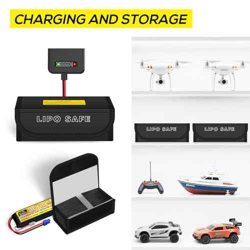 2pcs Lipo Battery Bag, Fireproof Lipo Guard Safe Box, 185x75x60mm Explosionproof Small Charging Case for rc Storage, Lithium ion and Travel Protection
