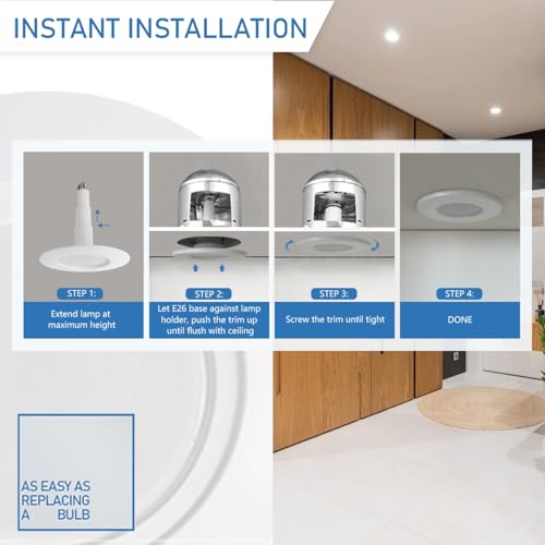 Jolux 4-Pack 5/6 Inch LED Recessed Can Lights, Soft White 2700K Retrofit Downlights