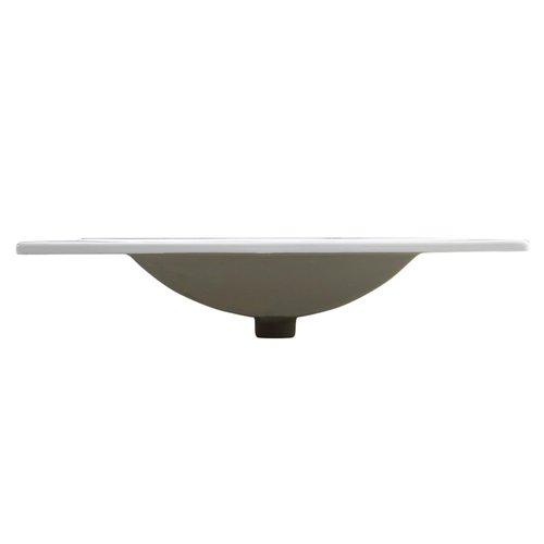 30 Inch Ceramic Vanity Top, 29.9"D x 18.3"W x 6.7"H, Glossy White(Only Basin) (White + Ceramic + American Design-1)