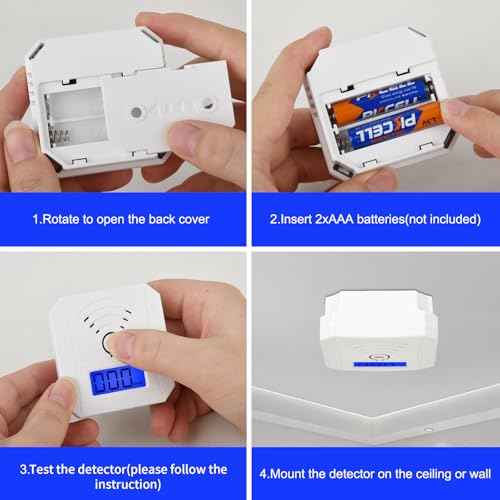 TALLPOWER Carbon Monoxide Detector,CO Gas Monitor Alarm,CO Sensor with LCD Digital Display and Sound Warning,CO Alarm with Sensitive CO Sensor,Battery Powered,for Home,Bedroom,Warehouse (1 Pack)