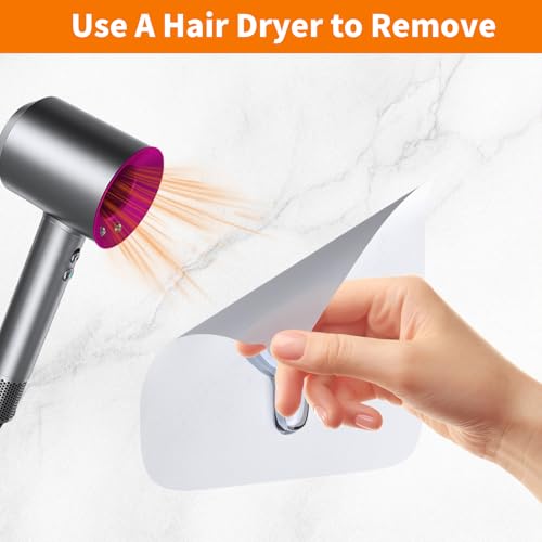 Coolpa 8mm 24PCS Adhesive Wall Hooks No Nails for Kitchen Bathroom Home Office