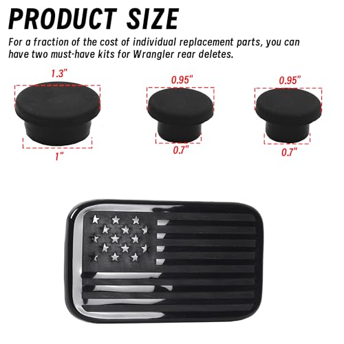 VIKOS 3-Piece Wrangler Tailgate Plug Set & Rear License Plate Panel