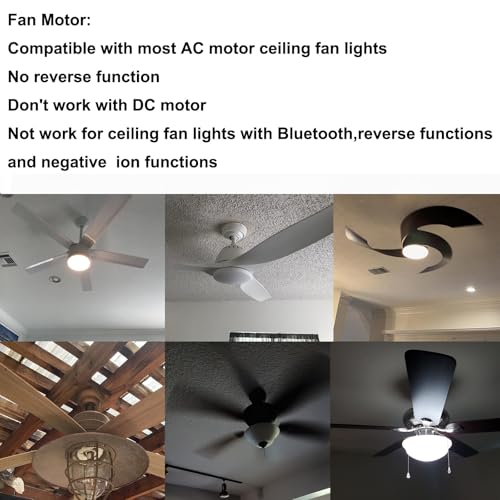 Taigeguang 1 PC Ceiling Fan Remote Kit 3-in-1 4 Timing 3 Speed Light & Fan Controller