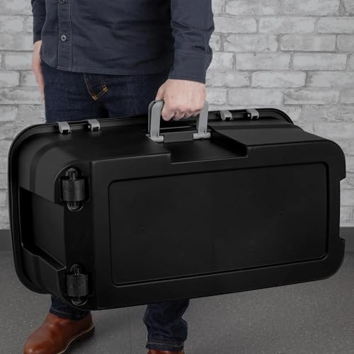 Heavy-Duty Lockable Plastic Footlocker with Wheels for Storage & Travel