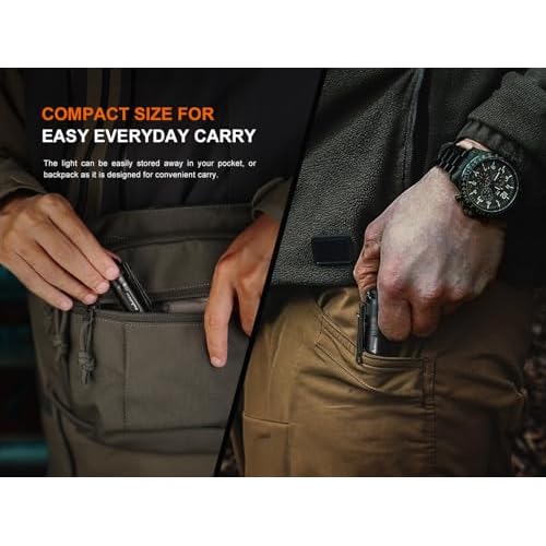 Fenix E12 V3 200 Lumen Compact LED AA Battery EDC Flashlight with EdisonBright AA Battery Carrying case