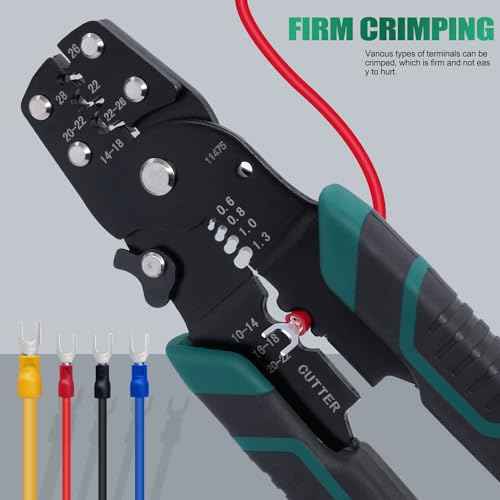 Twidec/Wire Crimper Tool with Stripper Cutter,Multifunctional Crimping Pliers Terminal Pliers for Insulated Electrical Connectors(22-10 AWG) N-060