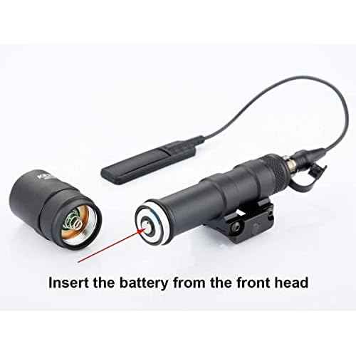 Rifle Weapon Flashlights, Tactical Picatinny Lights, Constant and Momentary Output, with Pressure Switch 20mm Mount Rail