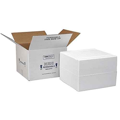 Polar Tech XM15C Thermo Chill Expand-em Series Insulated Carton with Foam Shipper, 10-5/8" Length x 6-1/2" Width x 5" Depth (Case of 4)